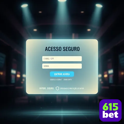 Tela de login da 615bet destacando acesso seguro.
