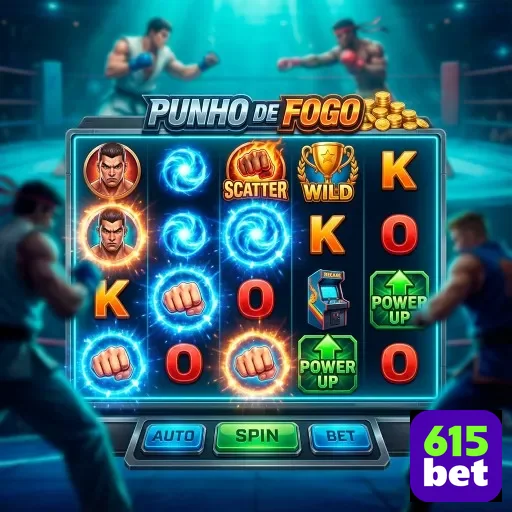 Interface de jogo 'Punho de Fogo' no site 615bet.