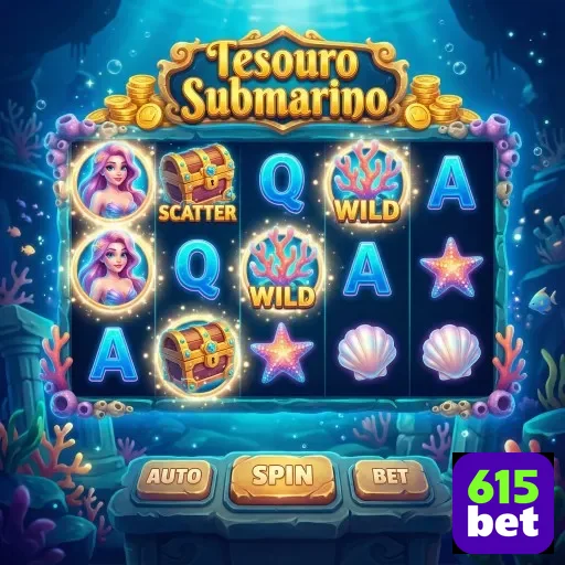 Tela do jogo Tesouro Submarino no app 615bet.