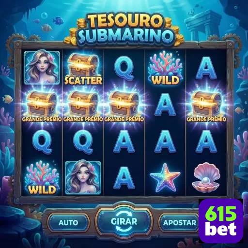 Tela do jogo 'Tesouro Submarino' no site 615bet.
