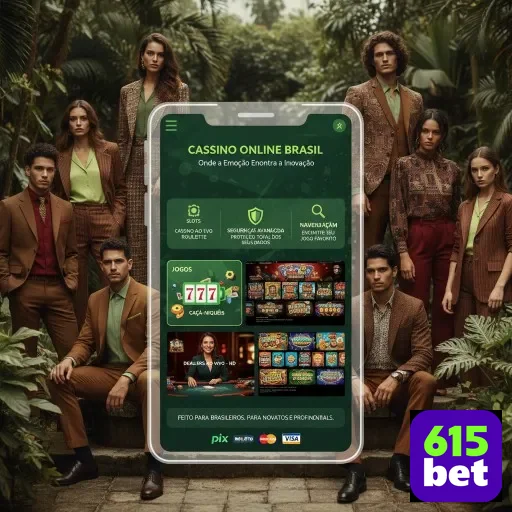 Tela do app 615bet com opções de jogos e servicos VIP.
