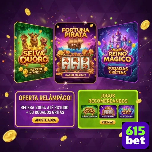 Imagem do cassino online 615bet apresentando jogos e promoções VIP.